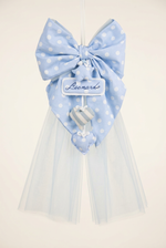 Fiocco nascita azzurro a pois Leonardo, foto da studio