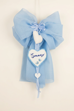 Fiocco nascita azzurro Tommaso, foto da studio