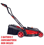 Rasaerba a Batteria 36V Taglio 43 cm 6 Posizioni di Altezza Ruote 6