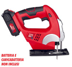 Seghetto Alternativo a Batteria 18V Velocità Elettronica 0-2600 corse/min Inclinazione Base 0-45° Only1
