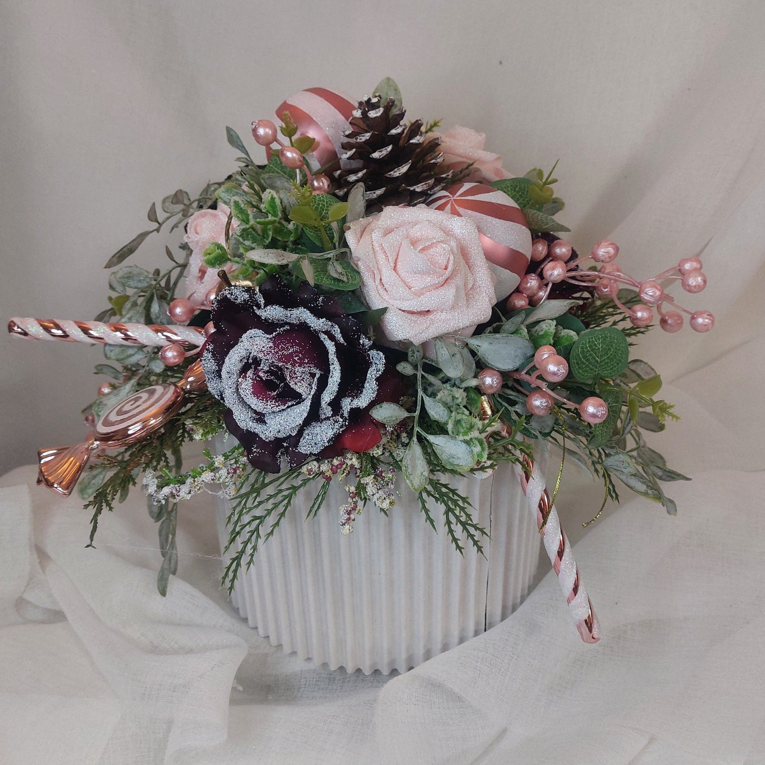 Box Natalizio rose burgundy e rosa