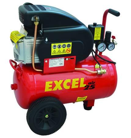 EXCEL AIR 25- Compressore elettrico ad aria carrellato- LT 24- Motore 2 HP