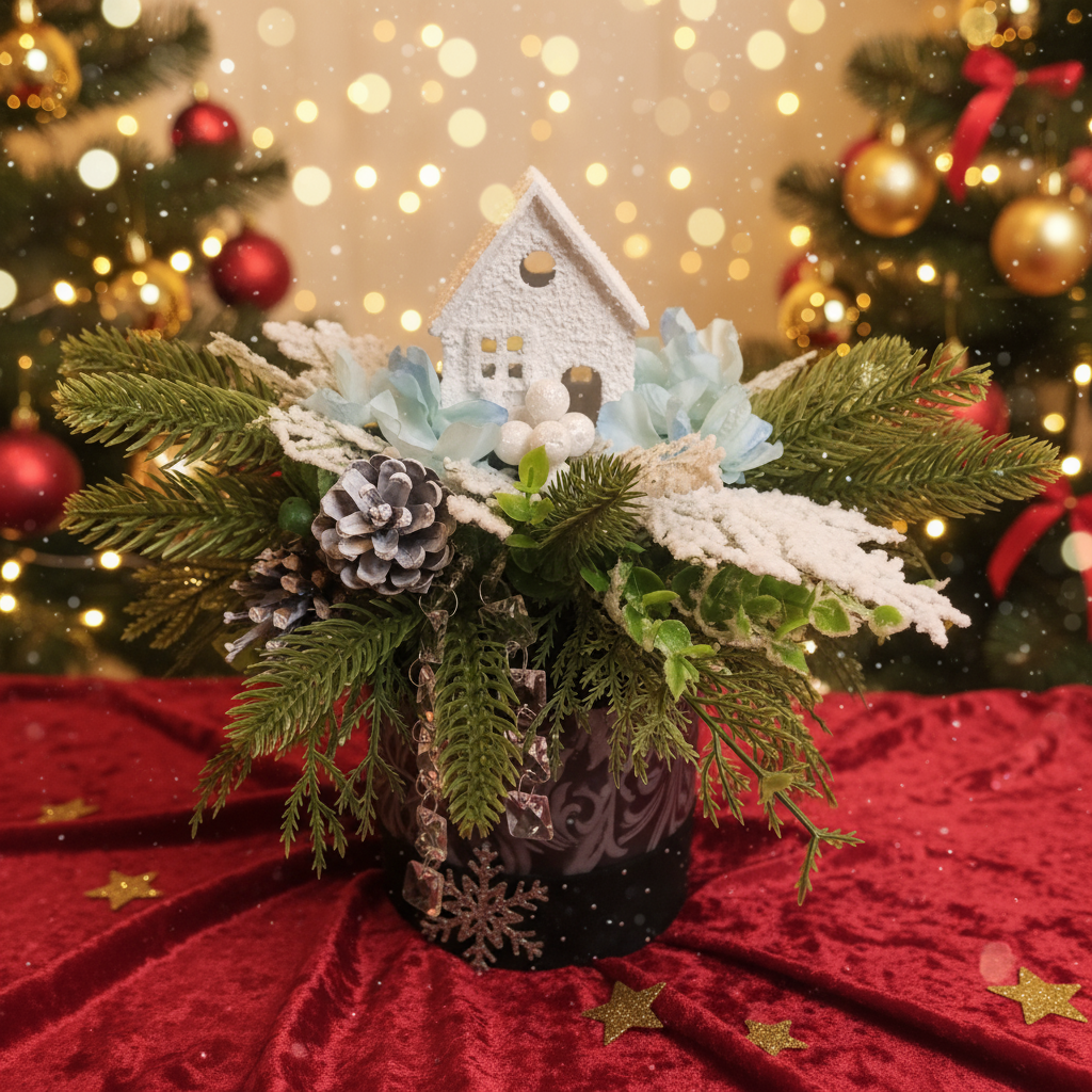 Box alto con baita innevata