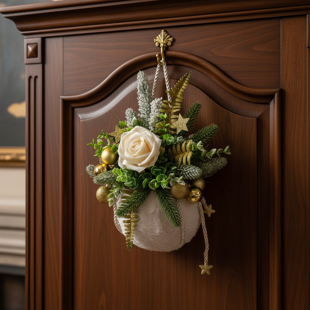 Centrotavola appeso a mobile in noce