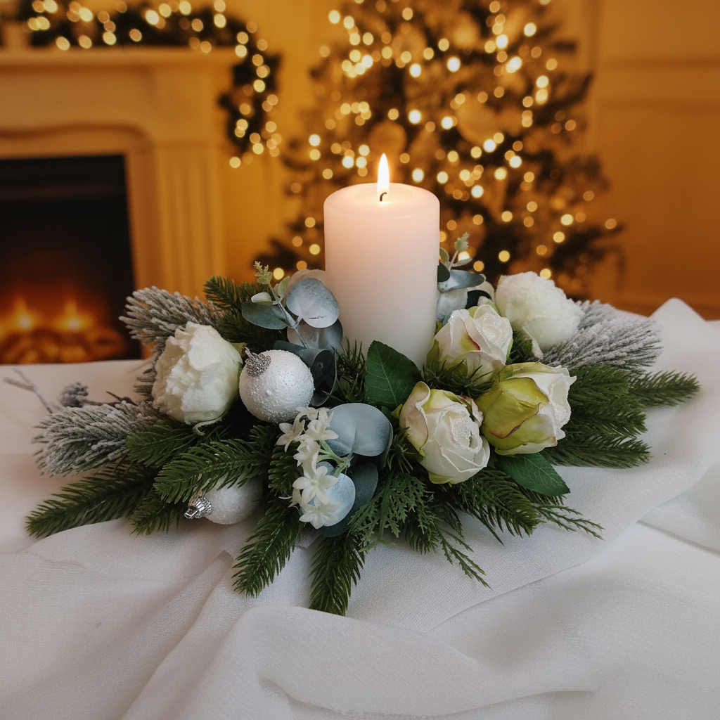 Centrotavola bianco rose e peonie