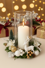 CENTROTAVOLA CANDELA CILINDRO MARRONE