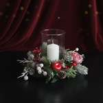 Centrotavola candela vetro sfondo scuro