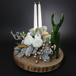 Centrotavola con cervo - sfondo grigio scuro