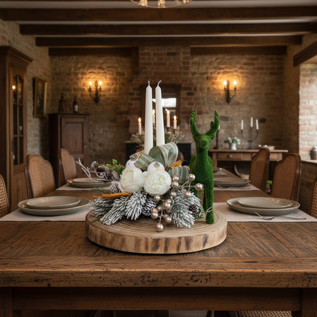 Centrotavola in ambiente rustico
