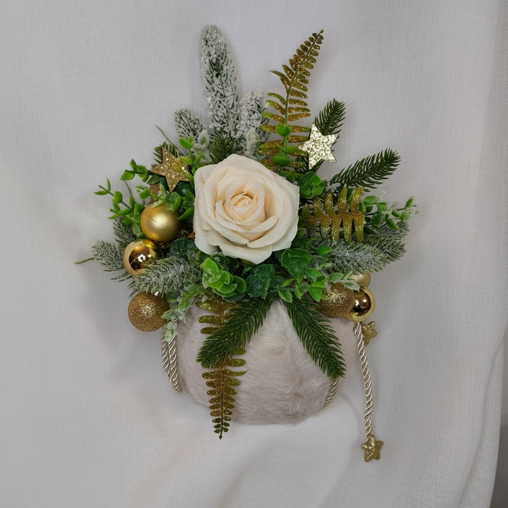 Centrotavola Natale sfondo chiaro