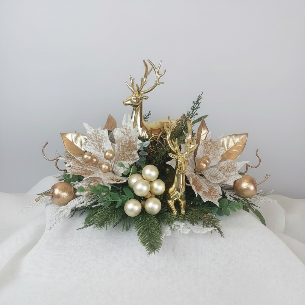 Centrotavola Natale su sfondo chiaro