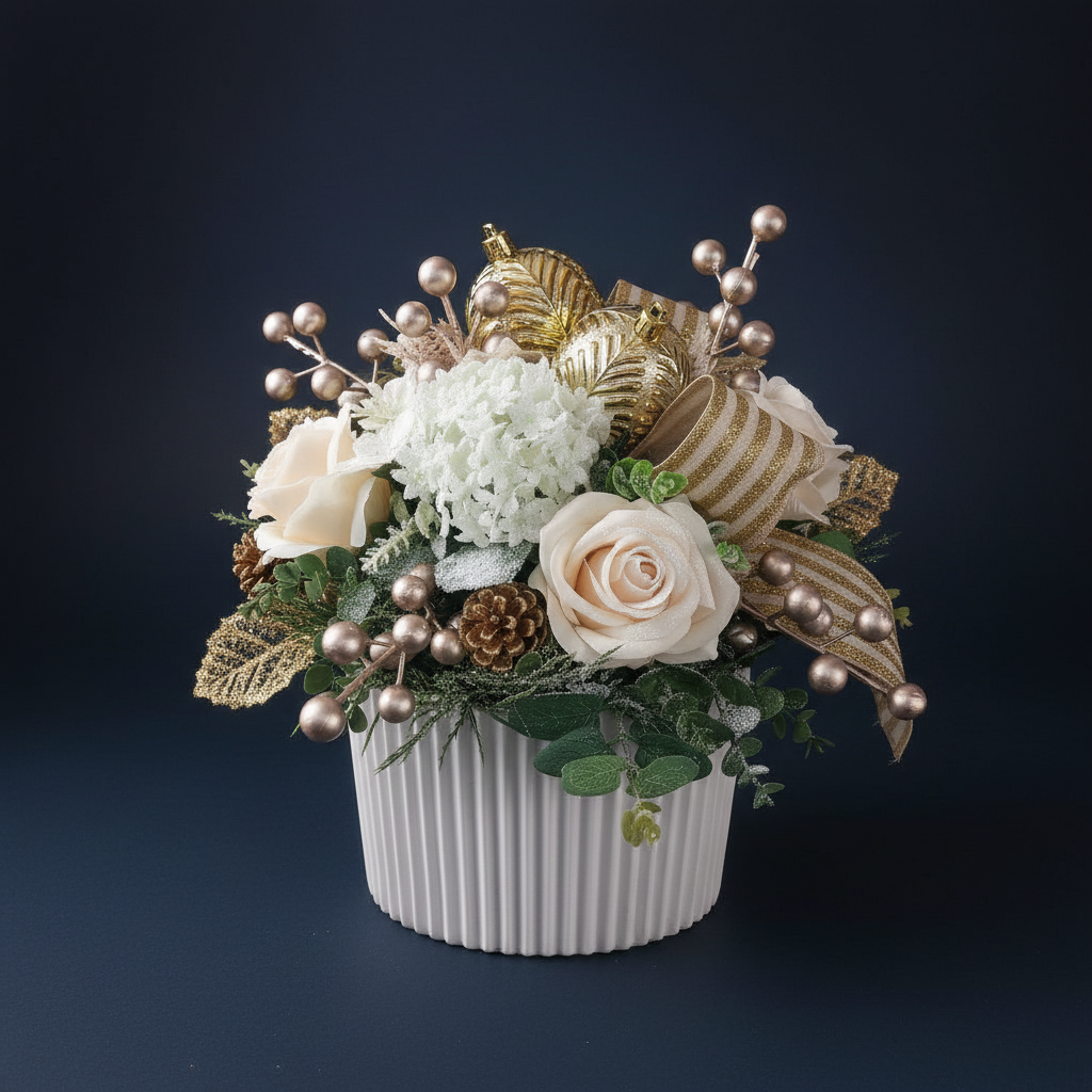 Centrotavola Natale su sfondo scuro