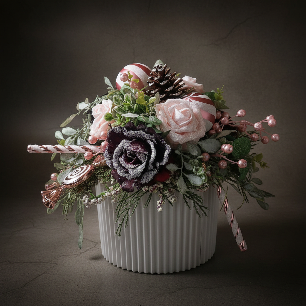 Box Natalizio rose burgundy e rosa