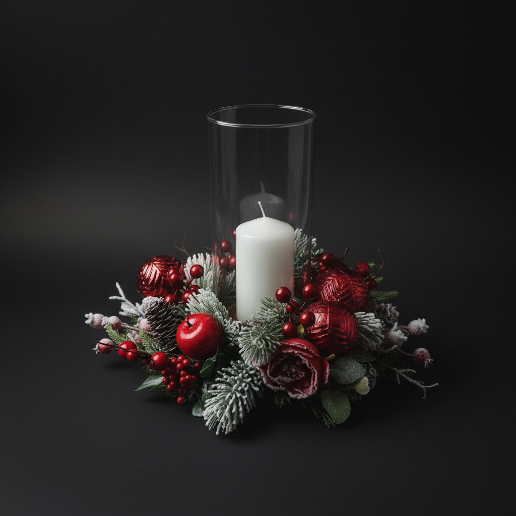 Centrotavola su sfondo scuro