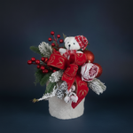 Cestino Natale con orsetto bianco