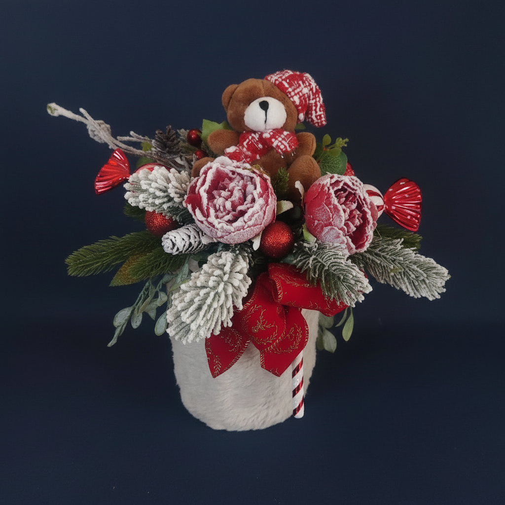 Composizione Natale con orsetto