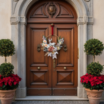 Ghirlanda rosa e bianca - porta classica