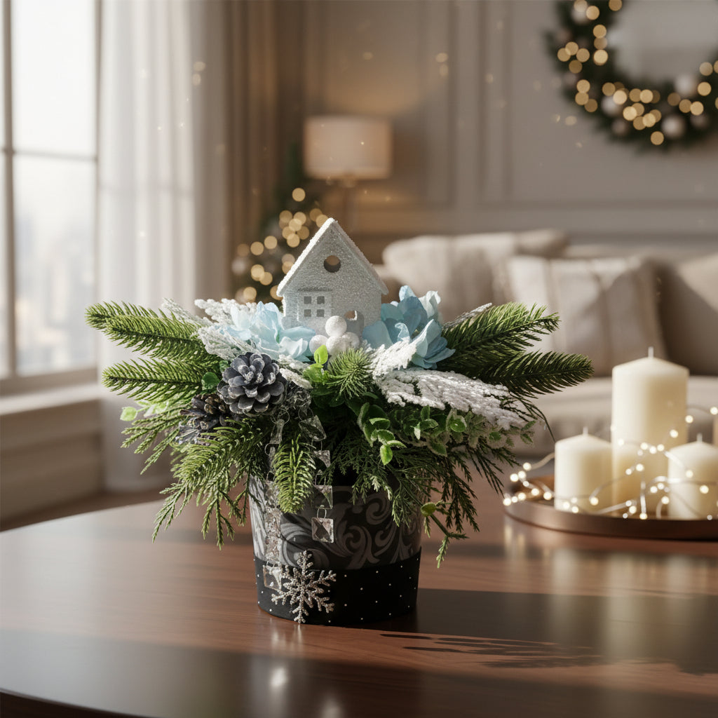 Box alto con baita innevata