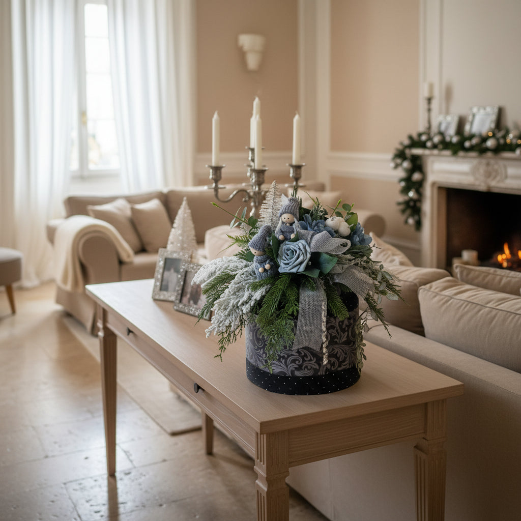 Cappelliera Natalizia Grande con Folletti - Decorazione Artigianale